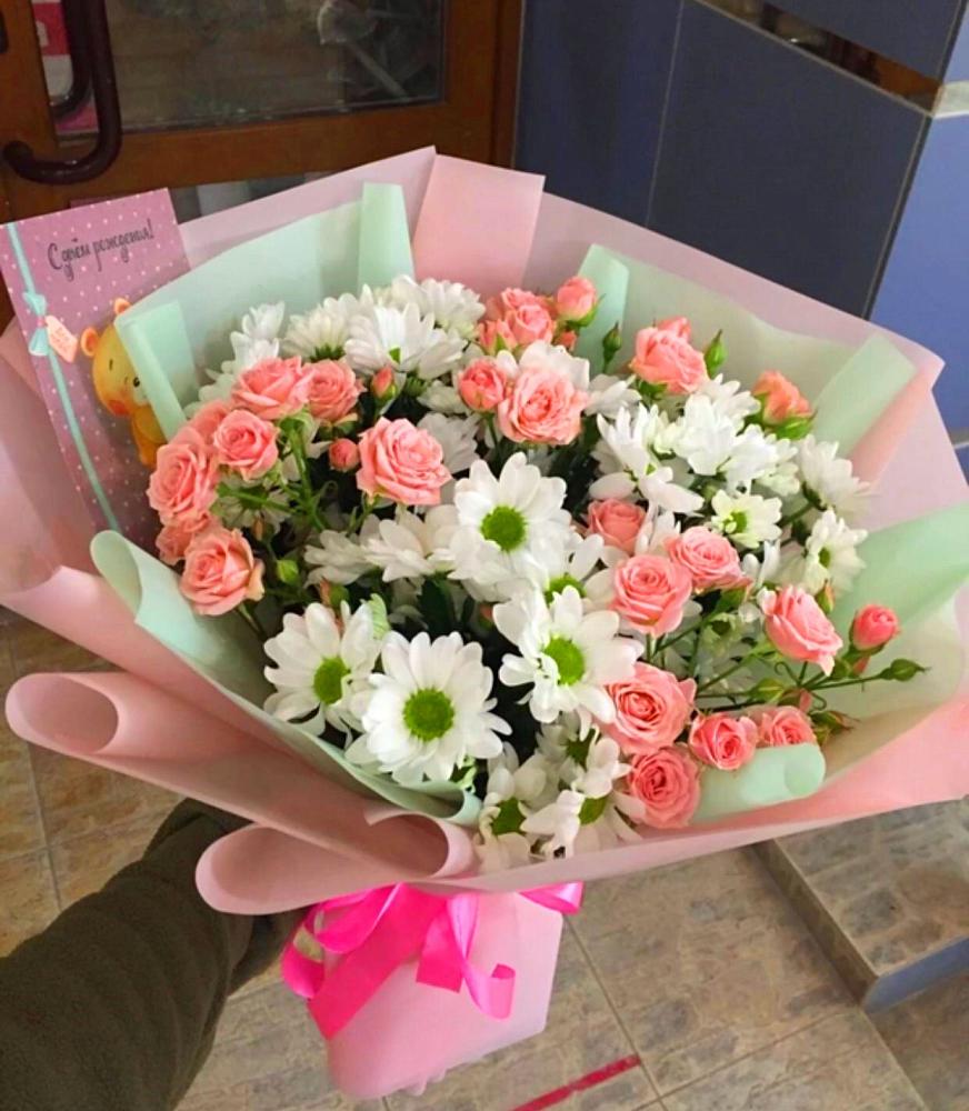 Букет цветов из: Розы и Хризантемы в Высоковске