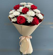 Букет цветов из:  Розы и Хризантемы в Высоковске