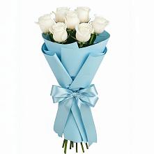 Букет 7 белых роз Проуд в Высоковске