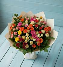 Букет Микс из разноцветных кустовых роз #REPLACE_PRED# Высоковске